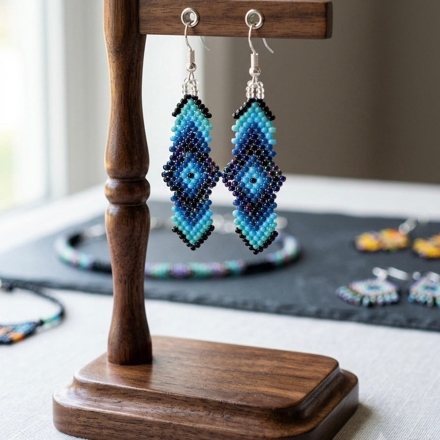 Soul Feather Earrings blue