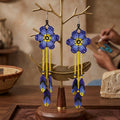 Sun Feather Bloom Beaded Earrings