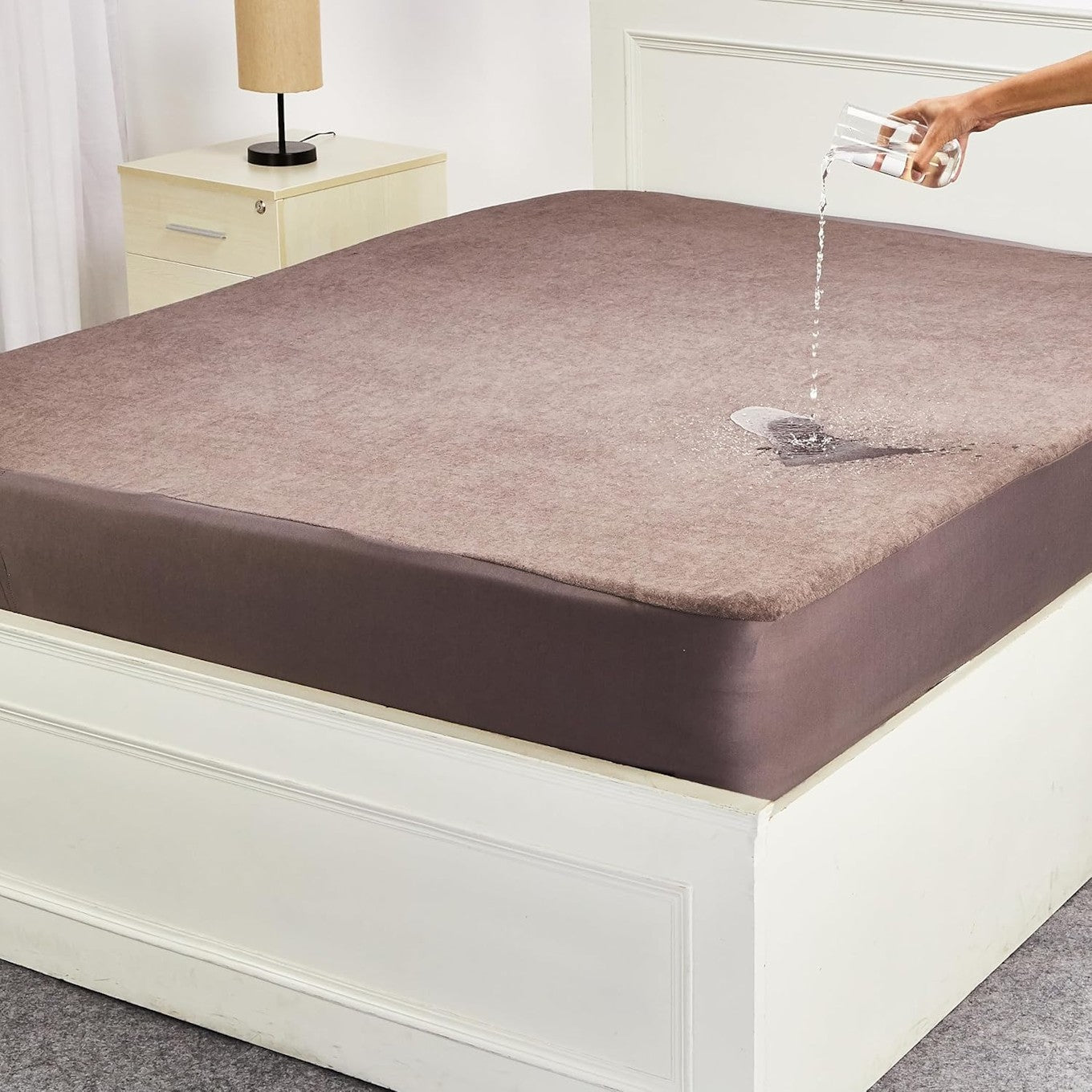 Water Resistant King Mattress Protector Grey
