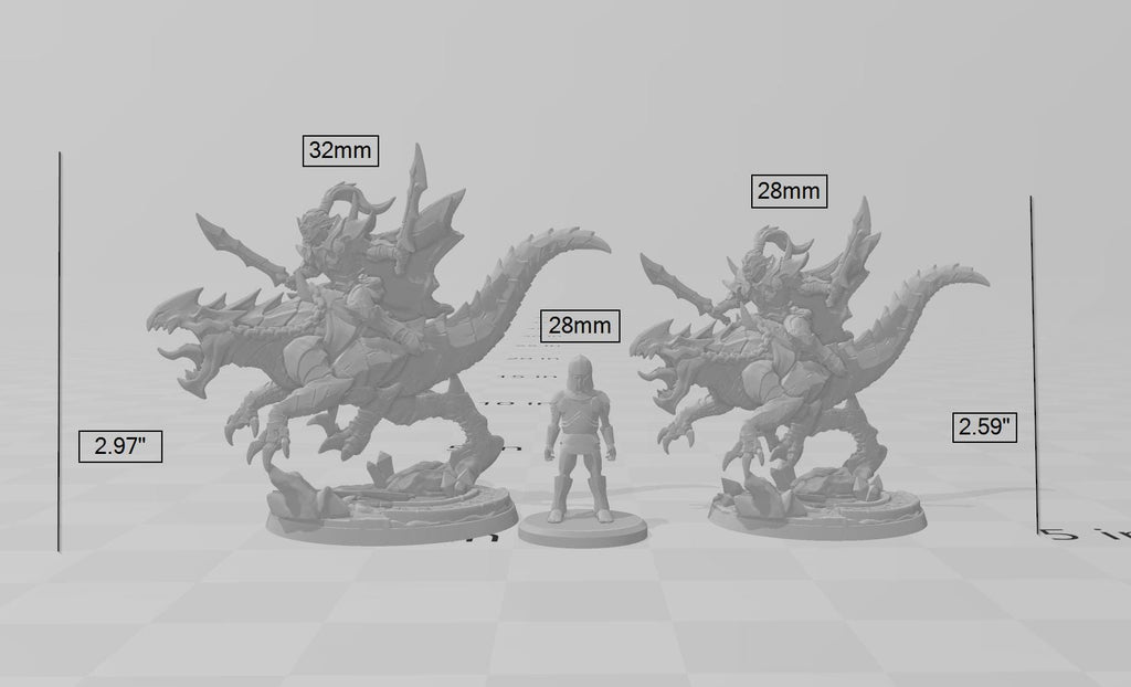 Mounted Khaladas Soulsplitter  DnD mini - Dungeons and Dragons | Male | Fighter | Rogue | Elf Drow DnD 5e Fantasy Pathfinder 2e 5e Tabletop
