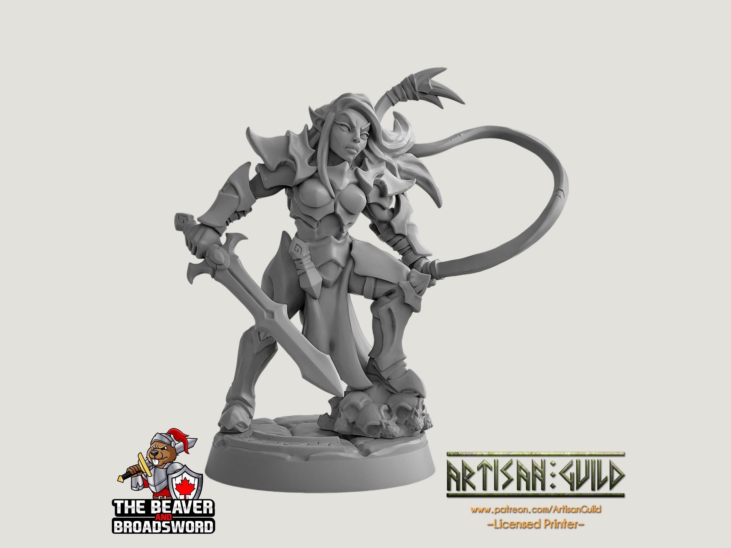 Ashen Alfar Inquisitor C - Dungeons and Dragons | Female | Fighter | Paldin Cleric | Elf Drow DnD 5e Fantasy  Pathfinder 2e 5e Tabletop Mini