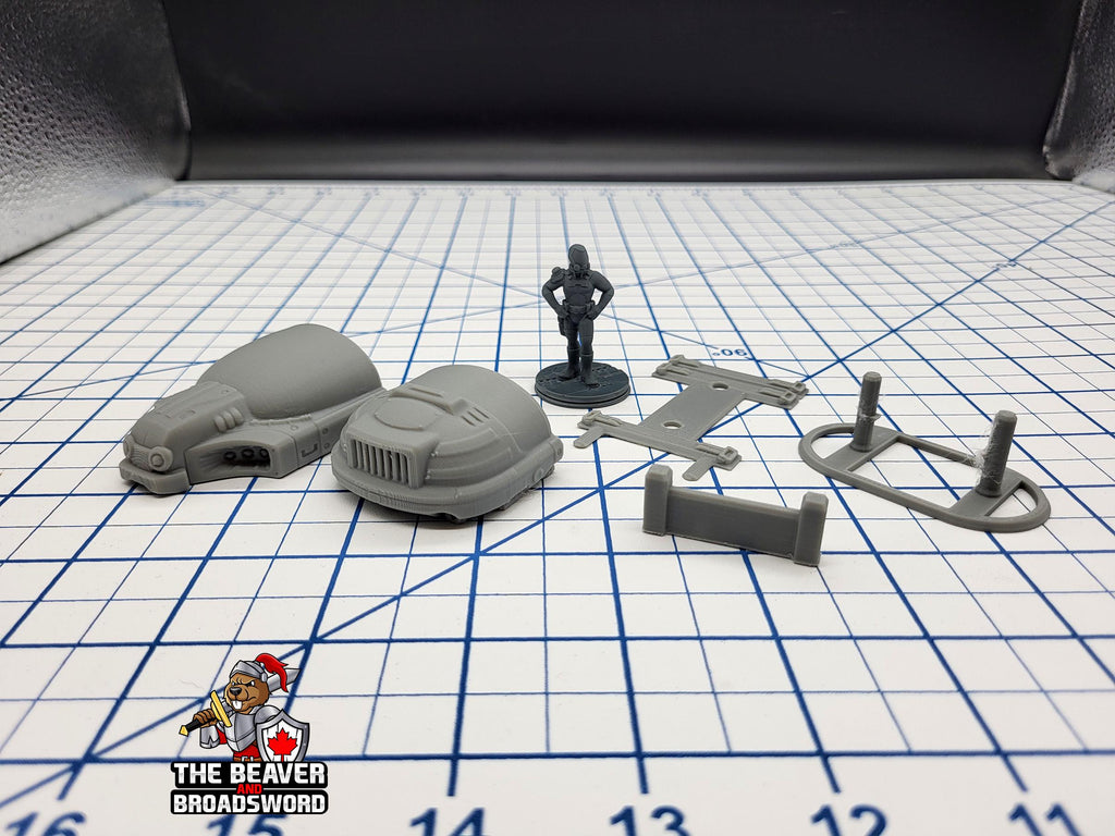 Scifi Hover Taxi - EC3D , Infinity, Legion, Cyberpunk, Starfinder, tabletop terrain, Sci-fi Scenery, Wargaming, Vehicle, Car, Futuristic