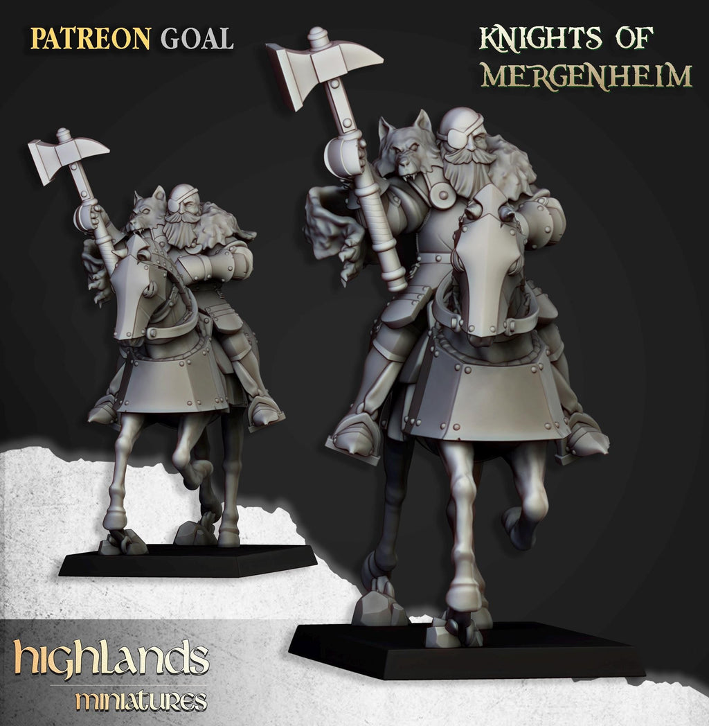 Knights of Mergenheim Miniature Set - 28/32mm Scale Premium Resin Models for Wargaming and RPG, DnD, Human, Sunland, Durable, High Quality