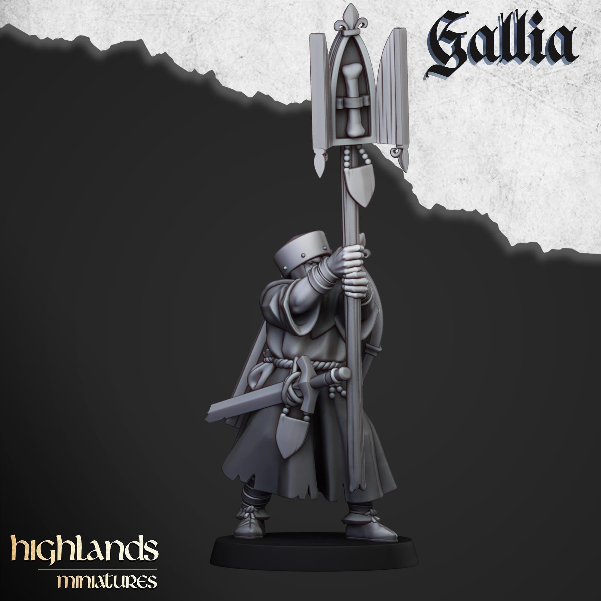 Grail Pilgrims Miniature Set - 28/32mm Scale Premium Resin Models for Wargaming and ttRPG, DnD, Human, Gallia, Durable, High Quality, Grail