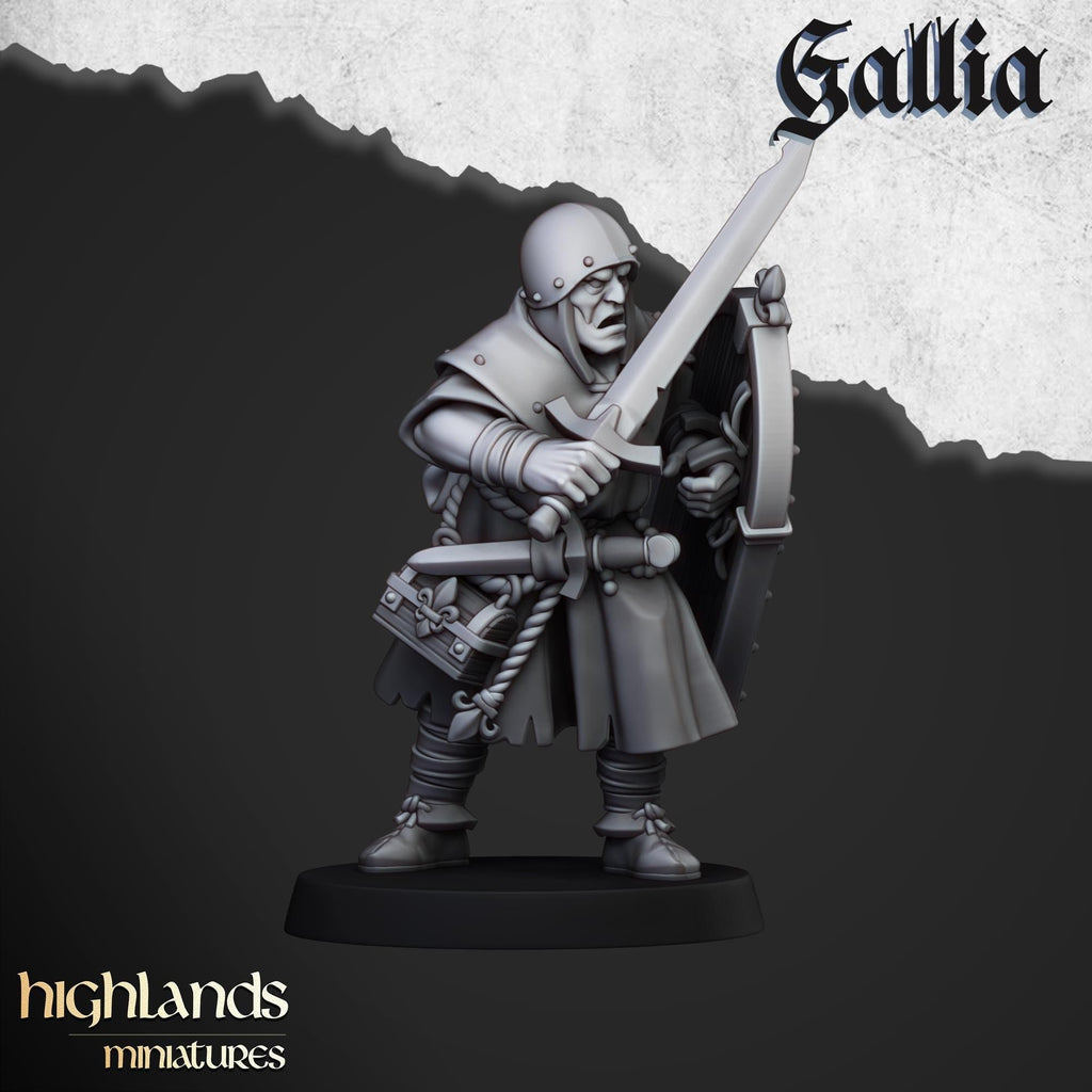 Grail Pilgrims Miniature Set - 28/32mm Scale Premium Resin Models for Wargaming and ttRPG, DnD, Human, Gallia, Durable, High Quality, Grail