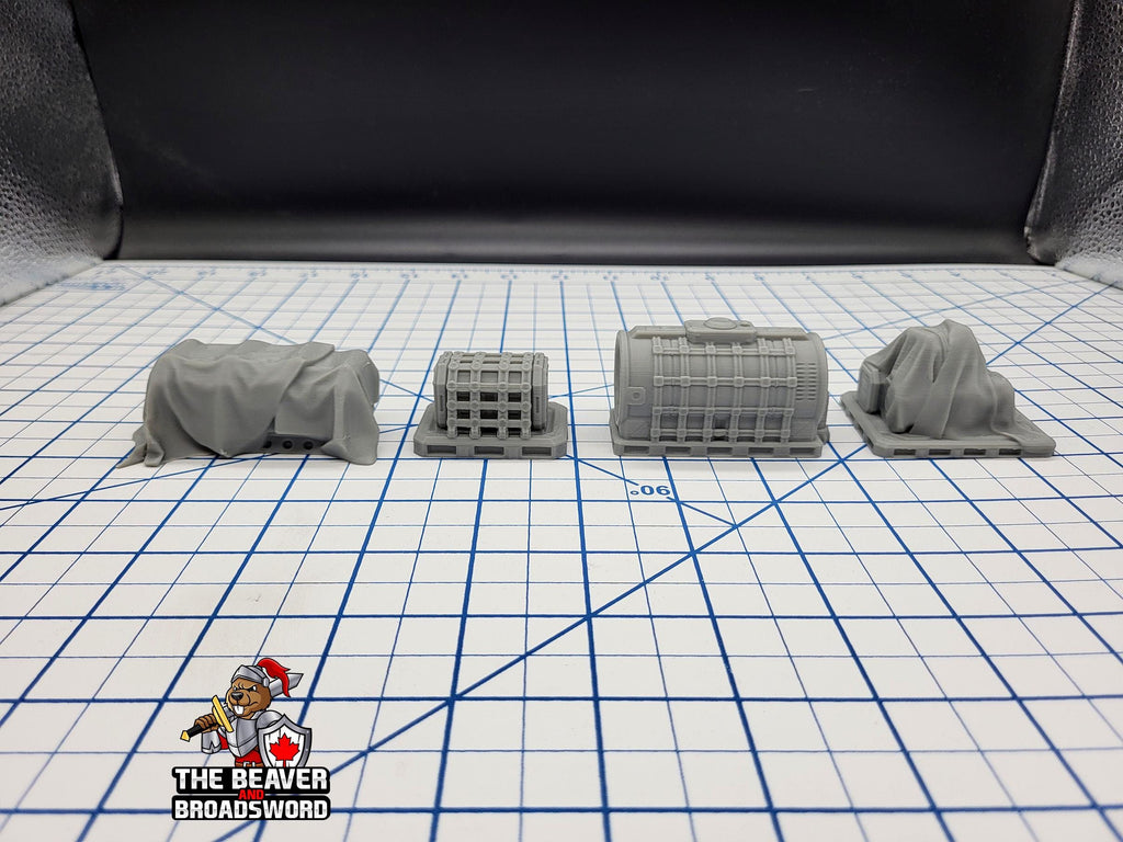Scifi Assorted Cargo - EC3D , Infinity, Legion, Cyberpunk, Starfinder, tabletop terrain, Sci-fi Scenery, Wargaming, Space Hangar, Shipping