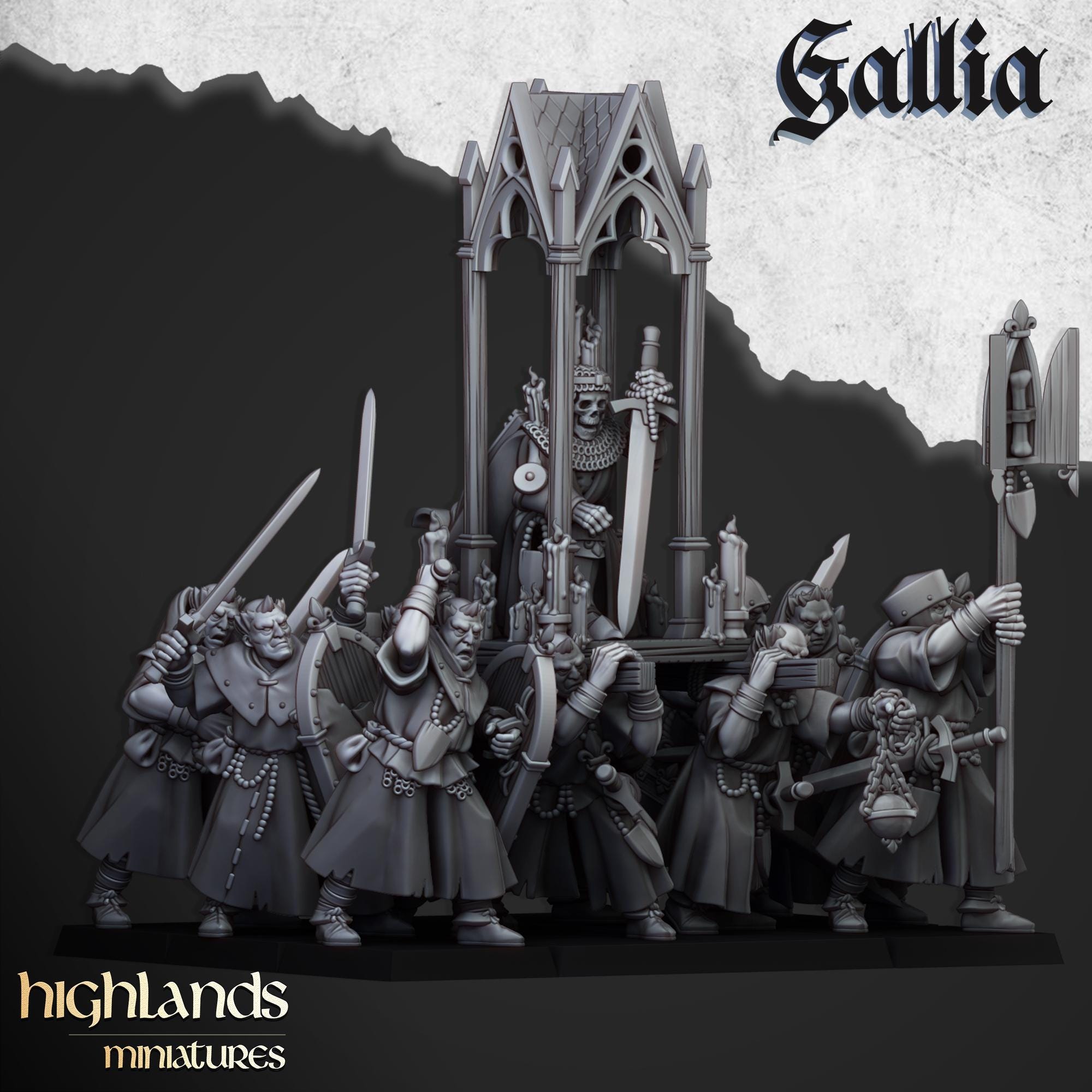 Grail Pilgrims Miniature Set - 28/32mm Scale Premium Resin Models for Wargaming and ttRPG, DnD, Human, Gallia, Durable, High Quality, Grail