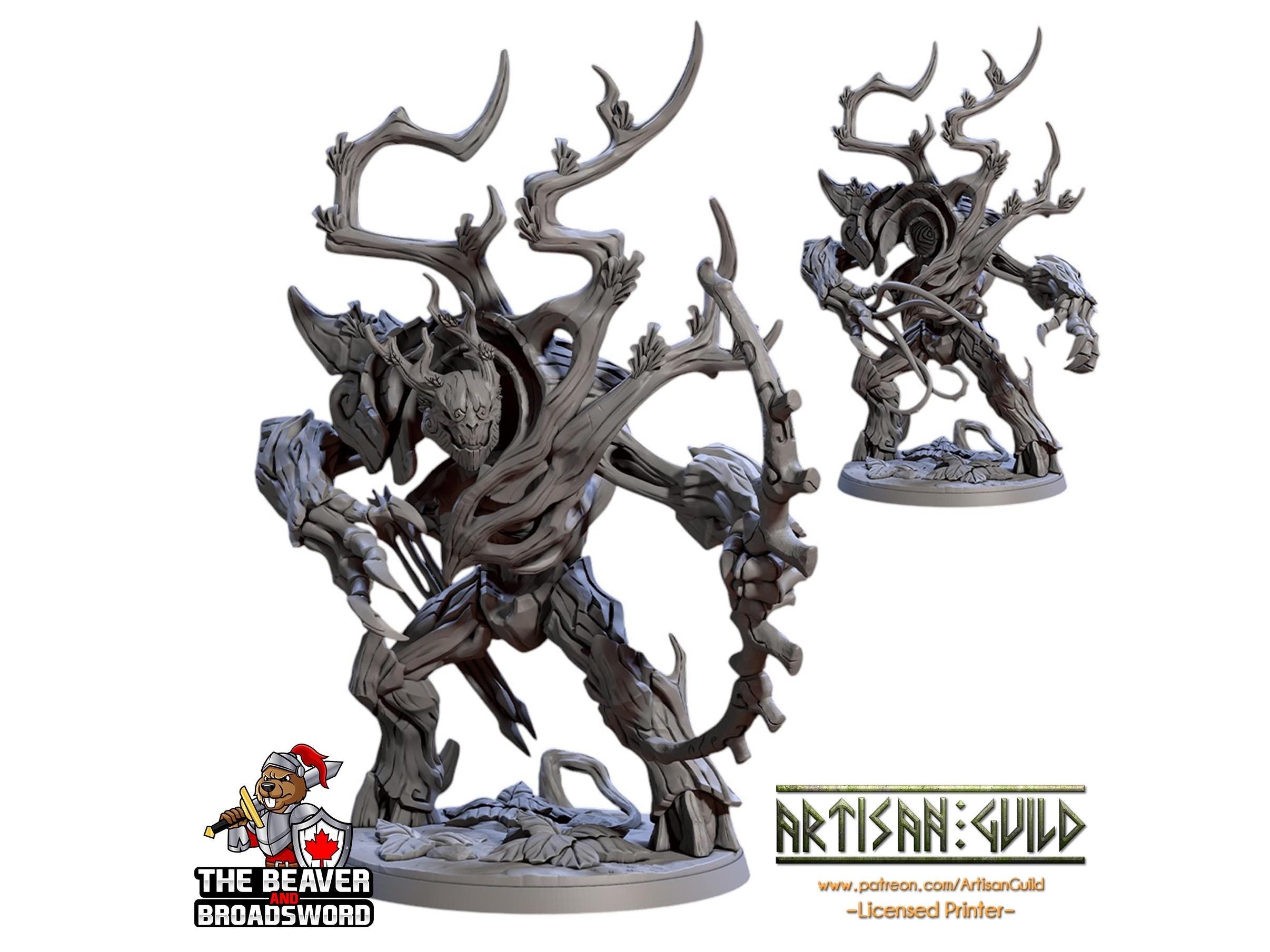 Barkwraith Primordial A, Ent, Monster, Fey, Dryad, DnD, Elven- High Quality Resin Printed 28mm 32mm Tabletop Miniature, Tough Figurine