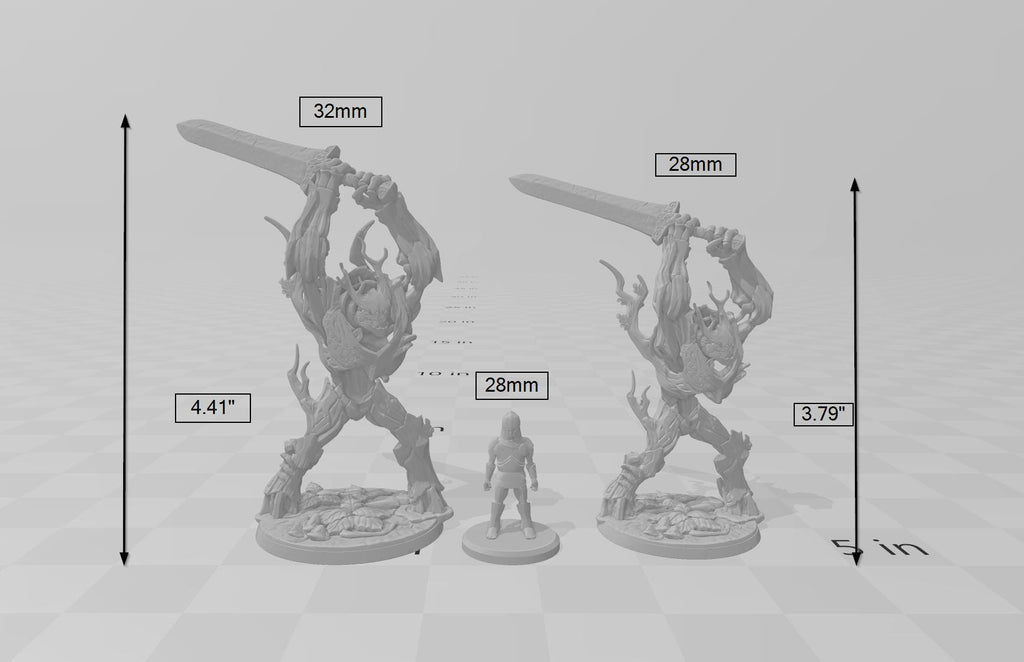 Barkwraith Primordial B, Ent, Monster, Fey, Dryad, DnD, Elven- High Quality Resin Printed 28mm 32mm Tabletop Miniature, Tough Figurine