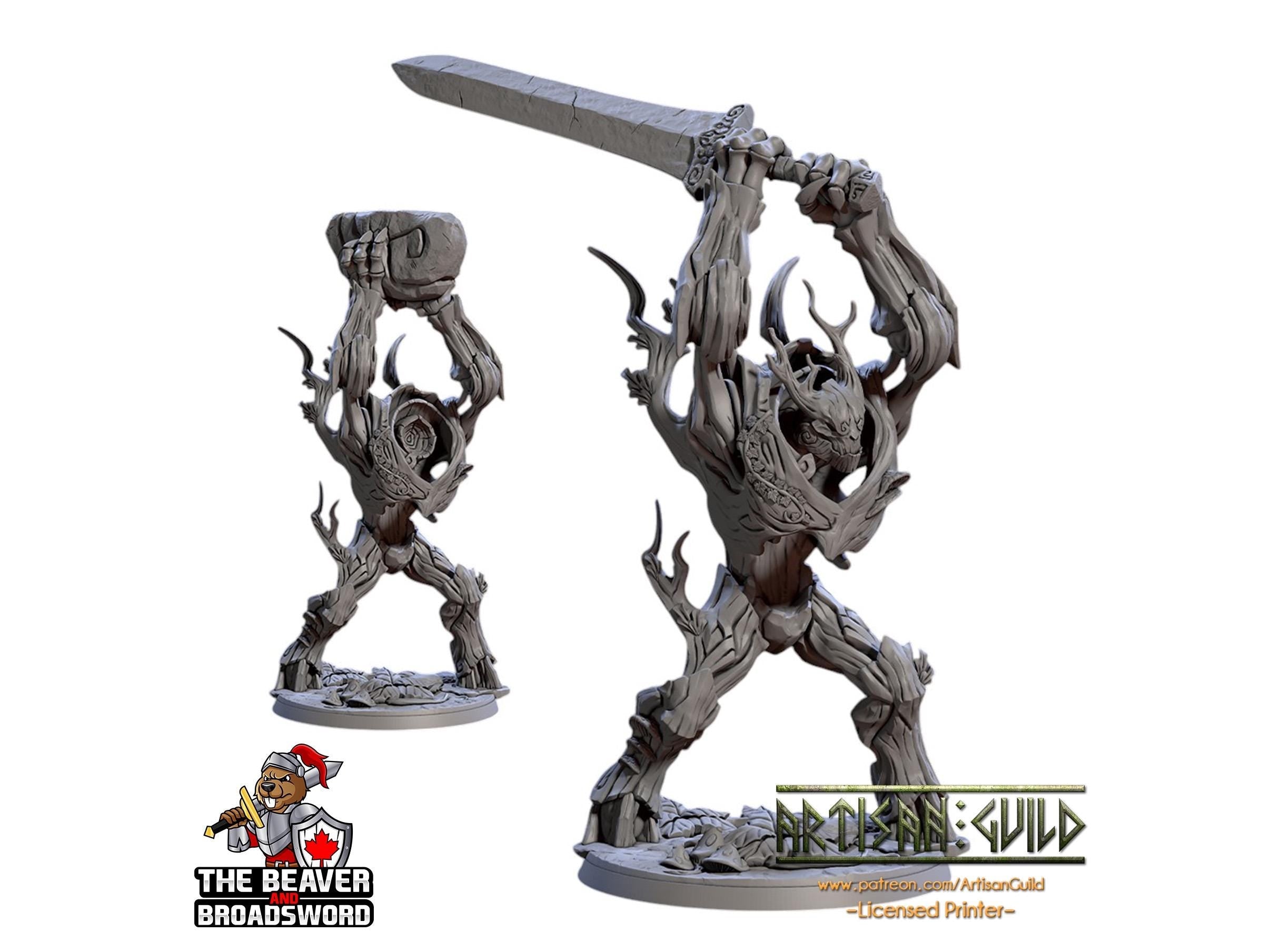Barkwraith Primordial B, Ent, Monster, Fey, Dryad, DnD, Elven- High Quality Resin Printed 28mm 32mm Tabletop Miniature, Tough Figurine