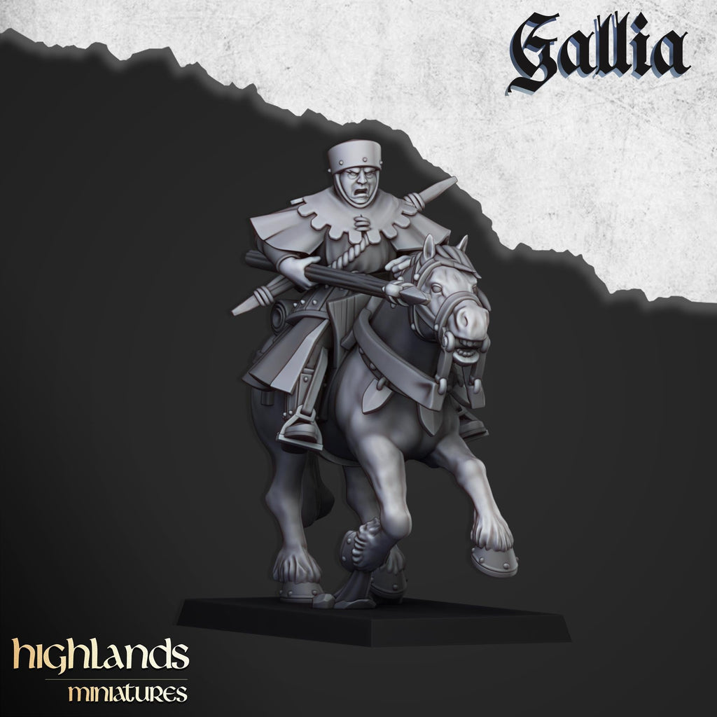 Mounted Men at Arms mini set - 28/32mm Scale Premium Resin Models for Wargaming and RPG, DnD, Human, Gallia, Durable, High Quality Cavalry