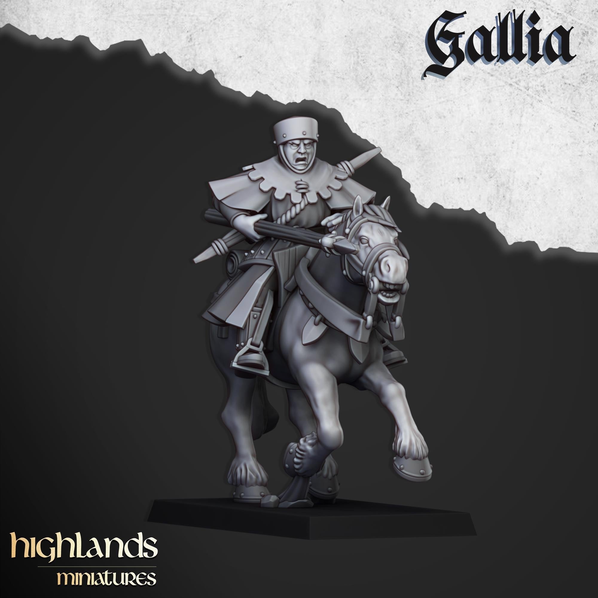 Mounted Men at Arms mini set - 28/32mm Scale Premium Resin Models for Wargaming and RPG, DnD, Human, Gallia, Durable, High Quality Cavalry