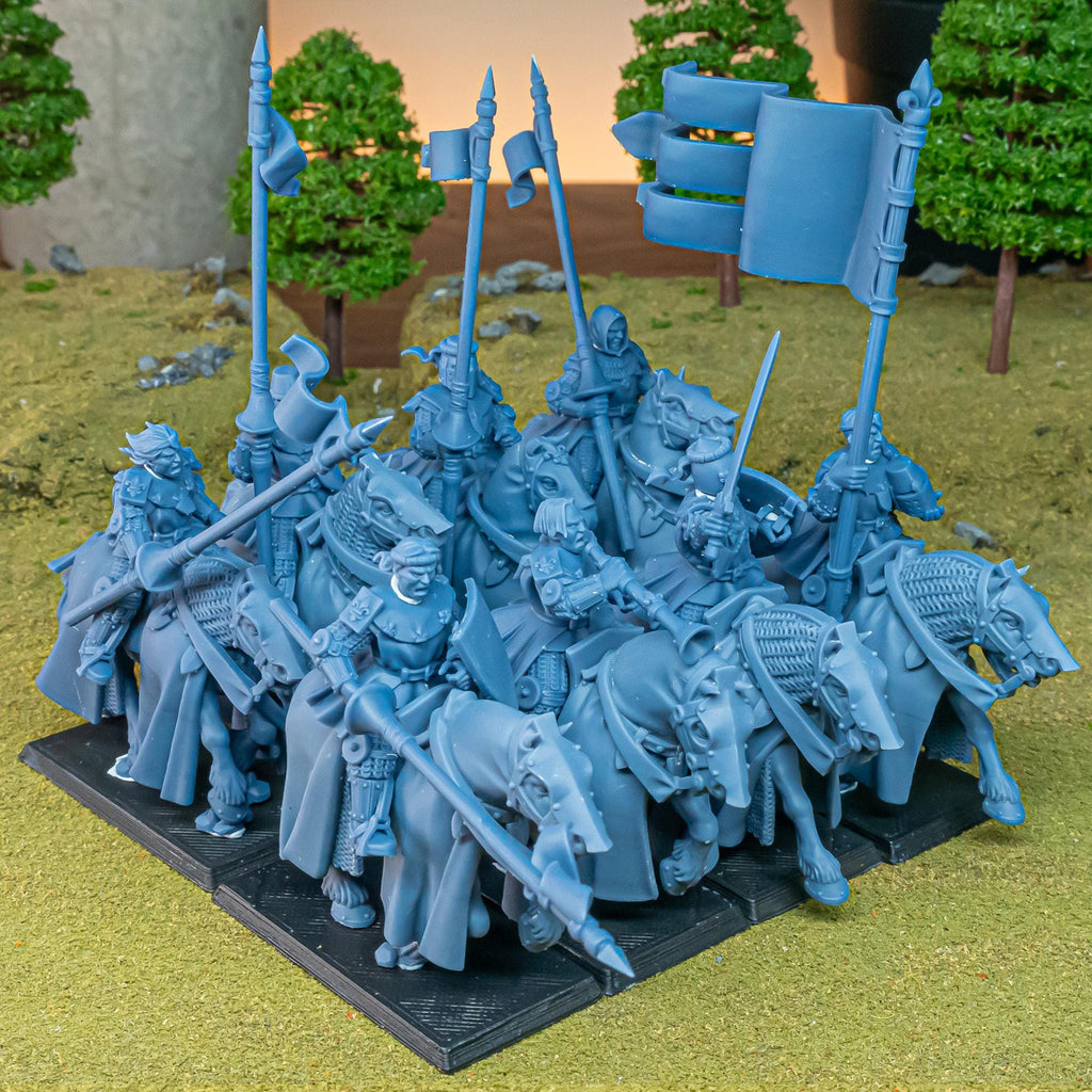 Young Knights of Gallia mini set - 28/32mm Scale Premium Resin Models for Wargaming and RPG, DnD, Human, Gallia Durable High Quality Cavalry