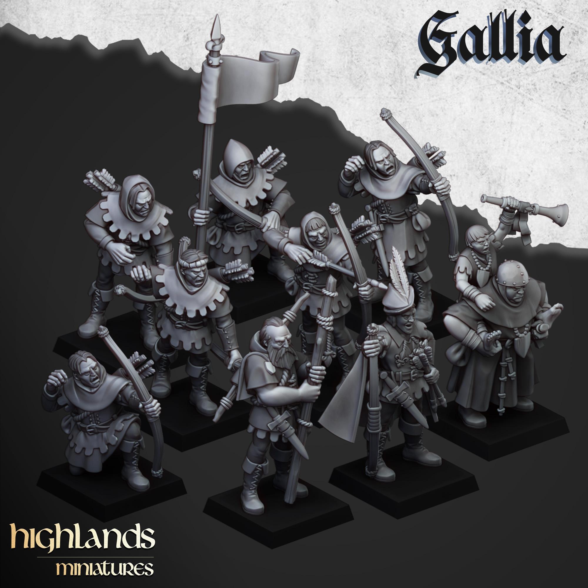 The Peasant Uprising mini set - 28/32mm Scale Premium Resin Models for Wargaming and RPG, DnD, Human, Gallia Durable High Quality Cavalry