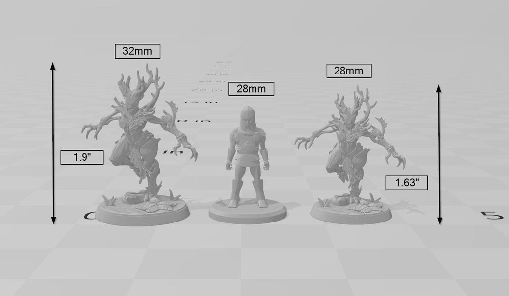Barkwraith Spriggan B DnD Mini, Fighter, Fey, Dryad, Elven- High Quality Resin Printed DnD 28mm 32mm Tabletop Miniature, Tough Figurine