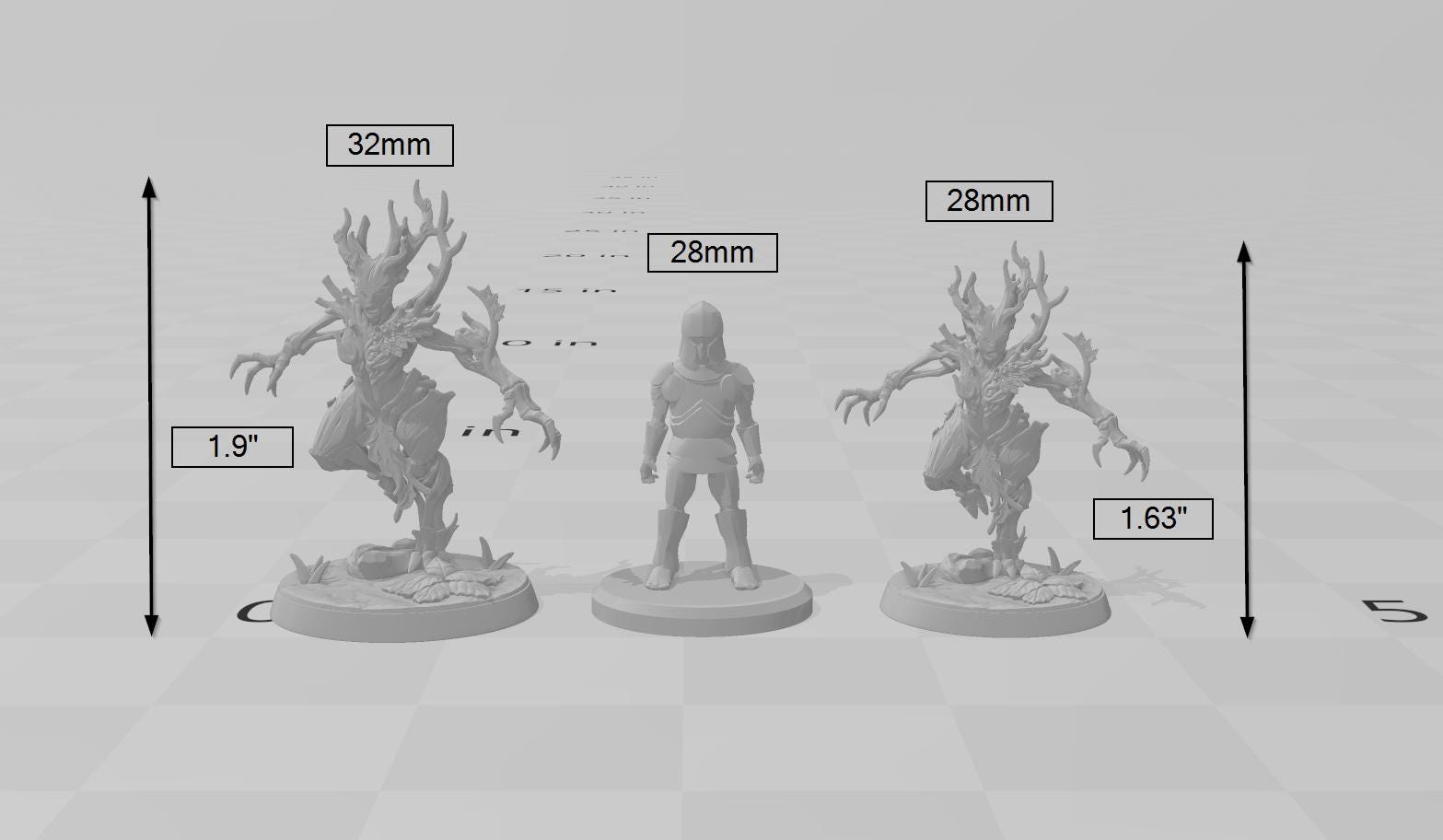 Barkwraith Spriggan B DnD Mini, Fighter, Fey, Dryad, Elven- High Quality Resin Printed DnD 28mm 32mm Tabletop Miniature, Tough Figurine