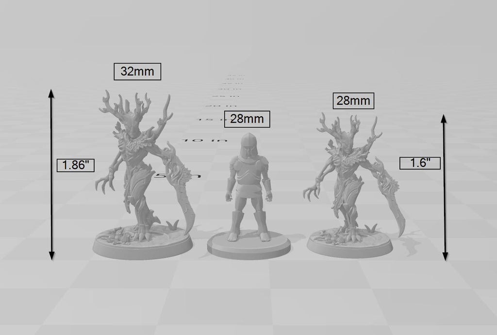 Barkwraith Spriggan D, Fighter, Monster, Fey, Dryad, DnD, Elven- High Quality Resin Printed 28mm 32mm Tabletop Miniature, Tough Figurine