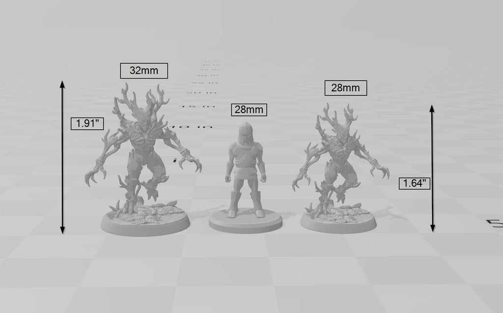 Barkwraith Spriggan E, Fighter, Monster, Fey, Dryad, DnD, Elven- High Quality Resin Printed 28mm 32mm Tabletop Miniature, Tough Figurine