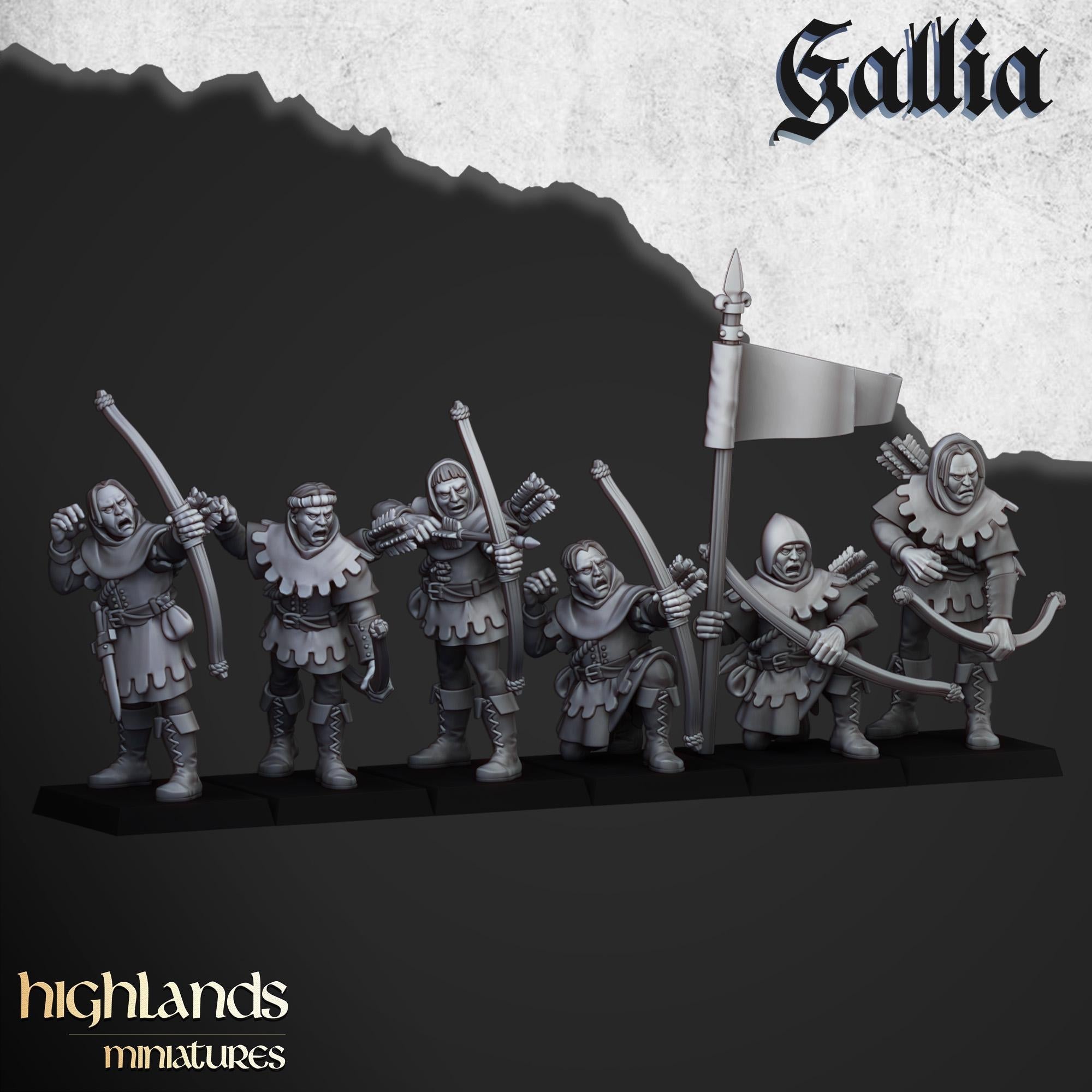 Sherwood Archers - 28/32mm Scale Premium Resin Models for Wargaming and ttRPG, DnD, Human, Gallia, Durable, High Quality, Archer Unit, Hero