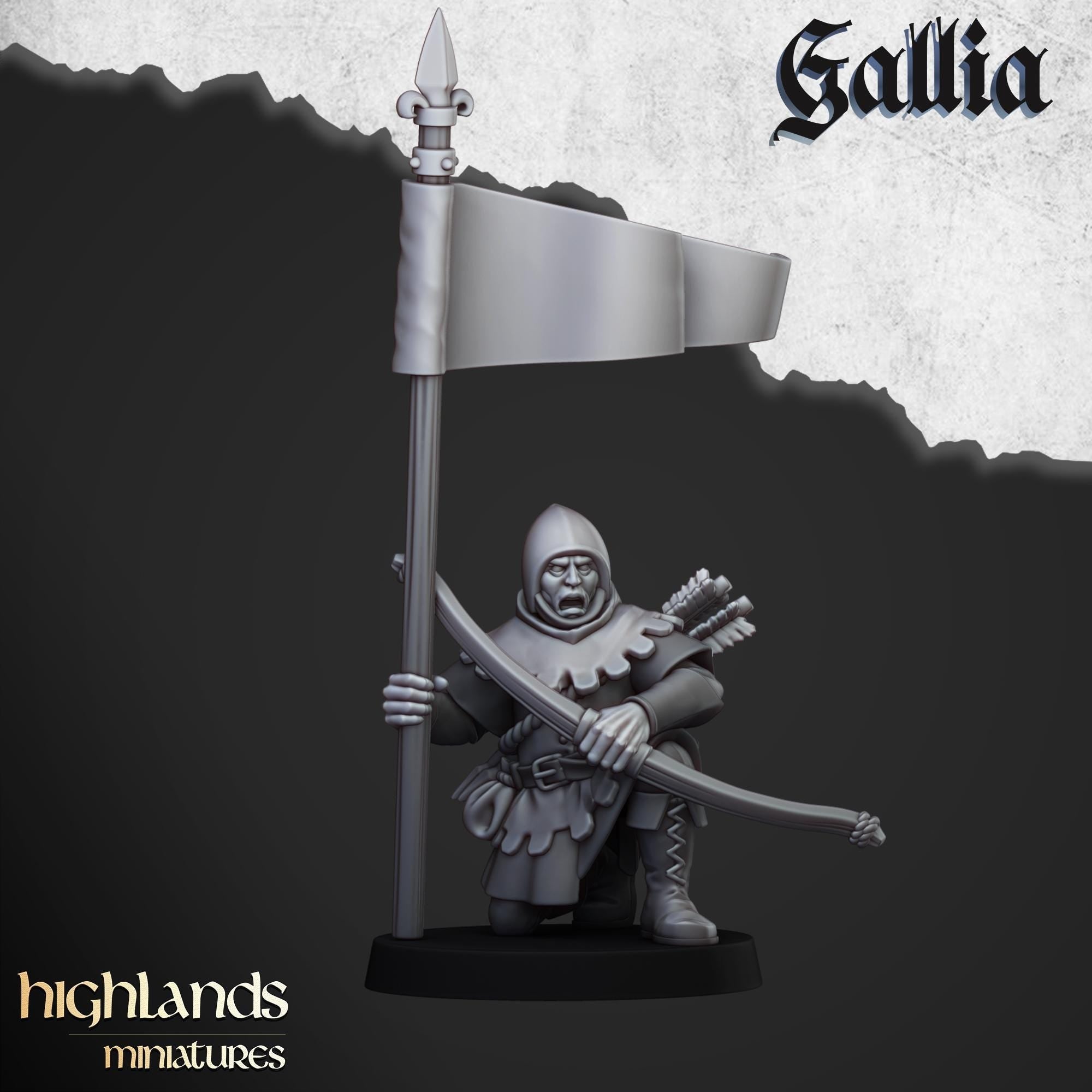 Sherwood Archers - 28/32mm Scale Premium Resin Models for Wargaming and ttRPG, DnD, Human, Gallia, Durable, High Quality, Archer Unit, Hero