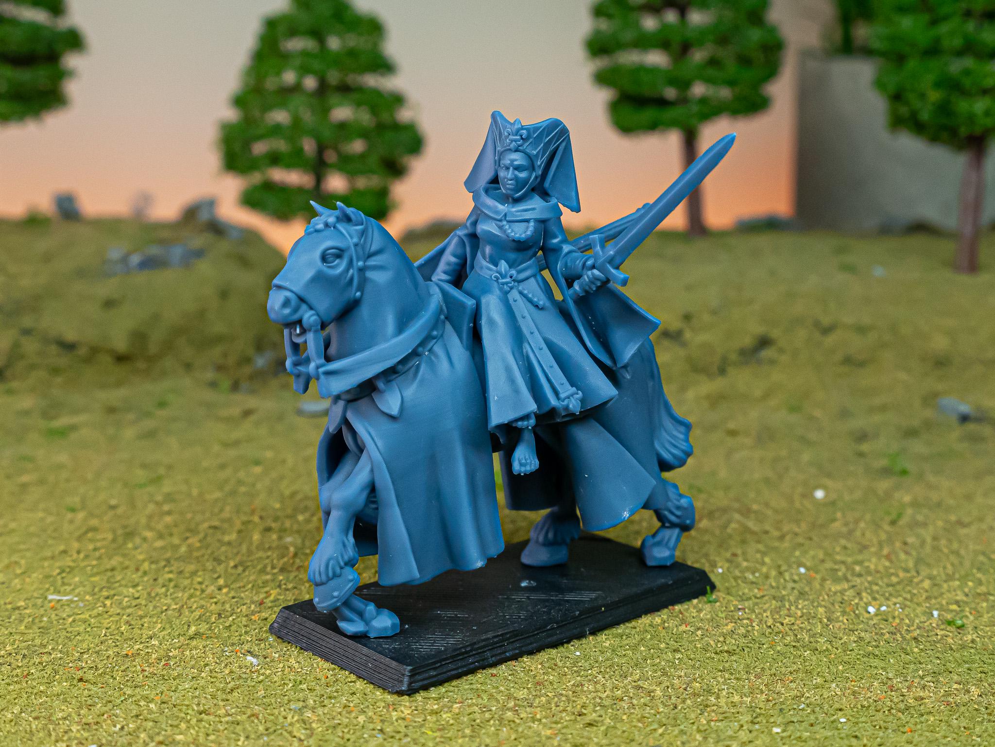 Mounted Gallia Damsel mini - 28/32mm Scale Premium Resin Models for Wargaming and ttRPG, DnD, Human, Gallia, Durable, High Quality