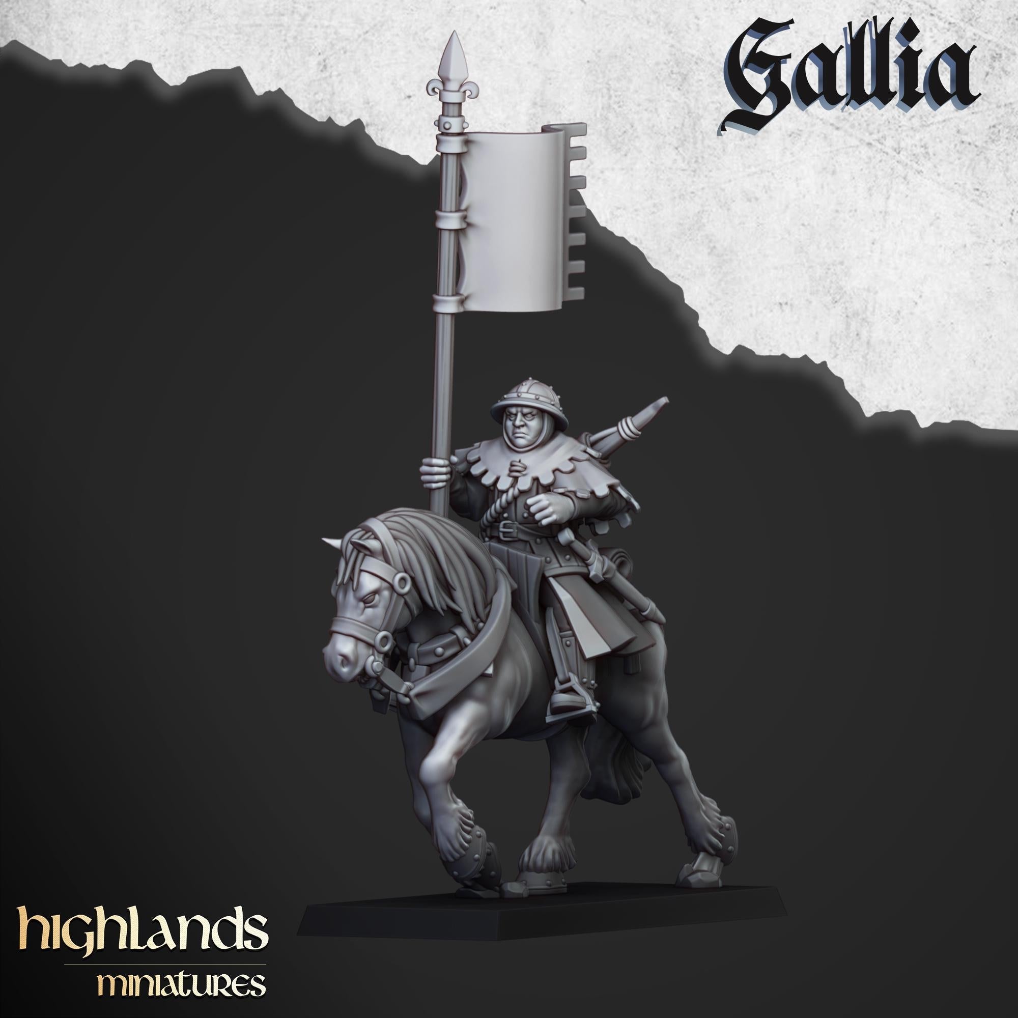 Mounted Men at Arms mini set - 28/32mm Scale Premium Resin Models for Wargaming and RPG, DnD, Human, Gallia, Durable, High Quality Cavalry