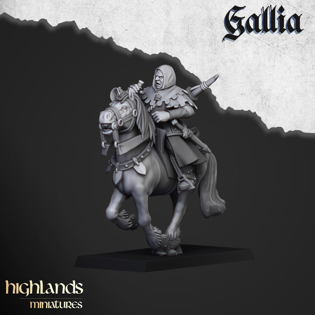 Mounted Men at Arms mini set - 28/32mm Scale Premium Resin Models for Wargaming and RPG, DnD, Human, Gallia, Durable, High Quality Cavalry