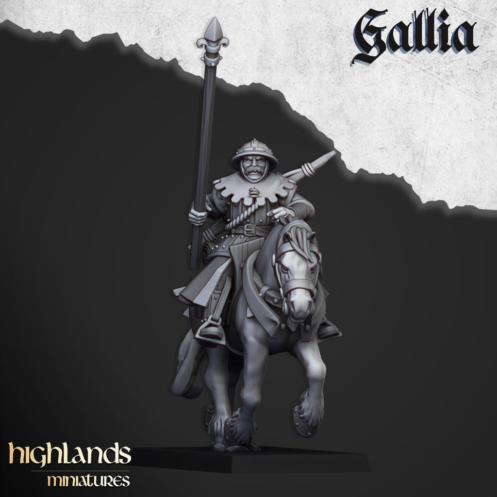Mounted Men at Arms mini set - 28/32mm Scale Premium Resin Models for Wargaming and RPG, DnD, Human, Gallia, Durable, High Quality Cavalry