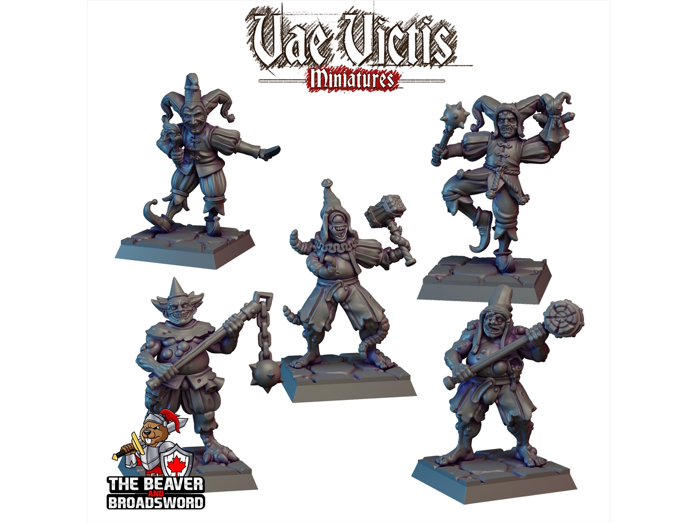 Corrupted Circus Warband Set - Monster, Fey, Undead, DnD, Fantasy- High Quality Resin Printed 28mm 32mm Tabletop Miniatures, Tough Figurine