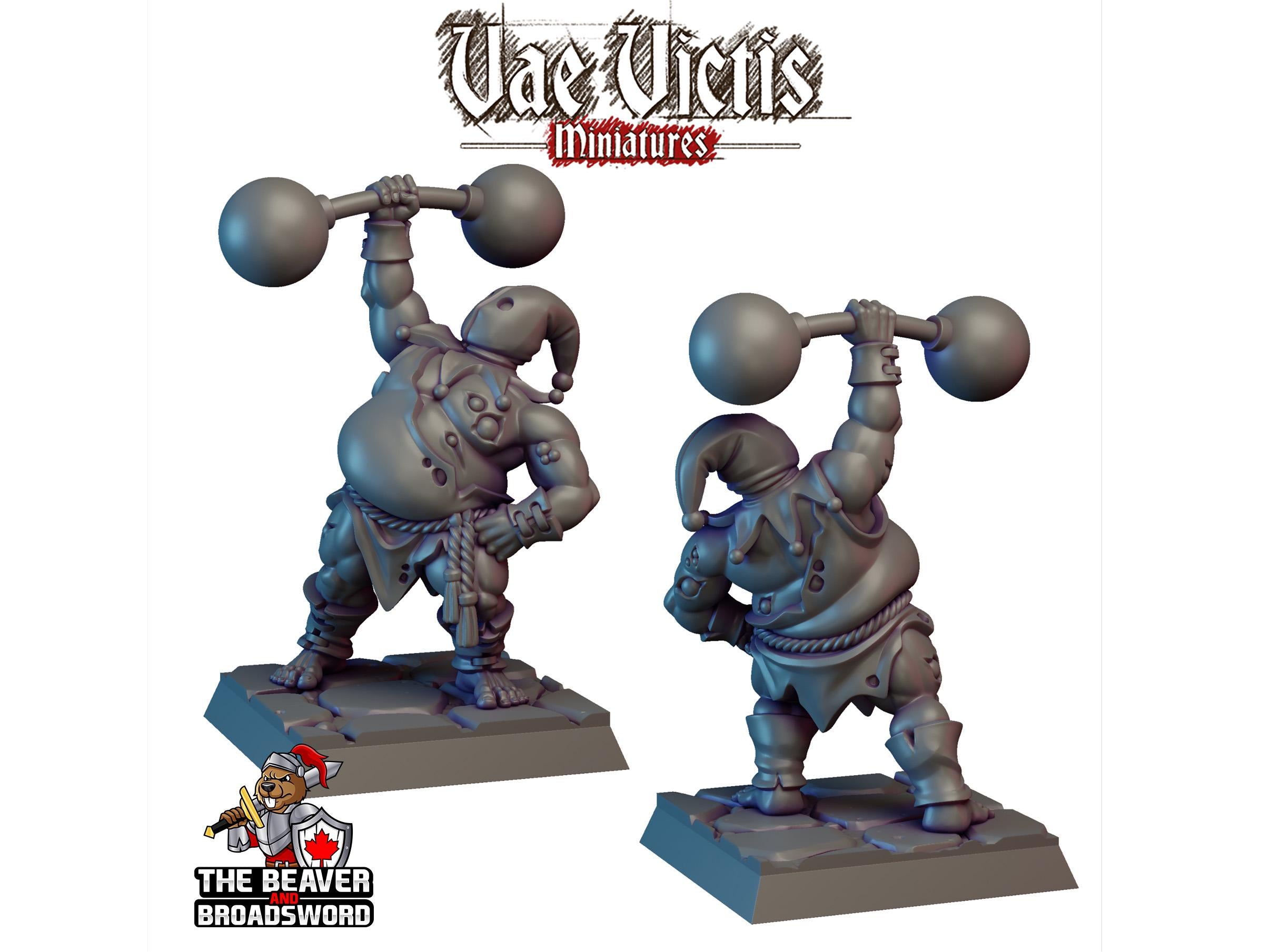 Corrupted Circus Strongman - Monster, Fey, Undead, DnD, Fantasy- High Quality Resin Printed 28mm 32mm Tabletop Miniatures, Tough Figurine