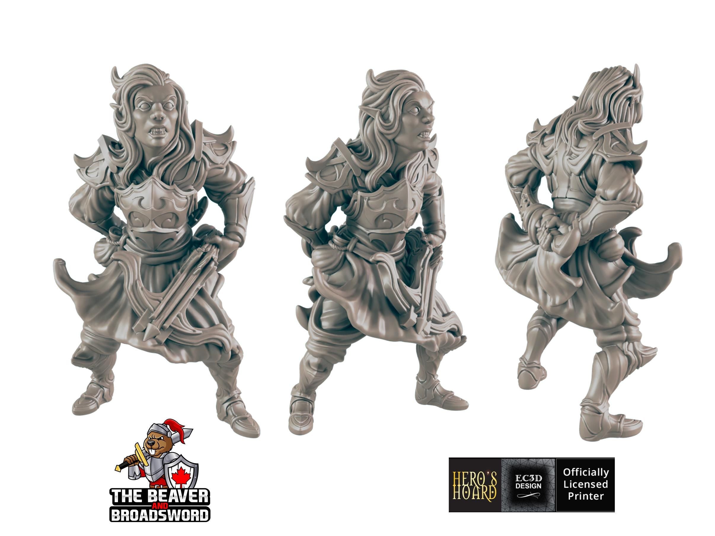 Dark Elf Set | DnD Miniature, Premium Resin, Durable and Tough for your TTRPG and Wargaming! 32mm, 28mm, Male, Drow, Fighter, Rogue