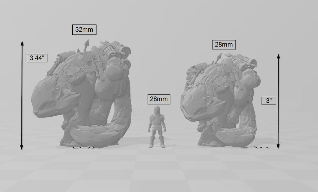 Giant Companion Cat mini | DnD Miniature, Premium Resin, Durable and Tough for your TTRPG and Wargaming! 32mm, 28mm, Travel, Caravan